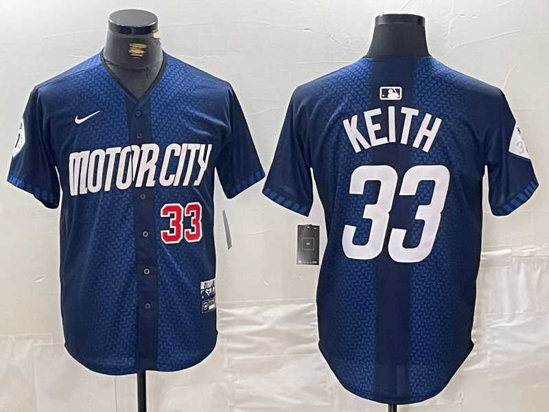 Men%27s Detroit Tigers #33 Colt Keith 2024 Navy City Connect Cool Base Limited Stitched Jerseys